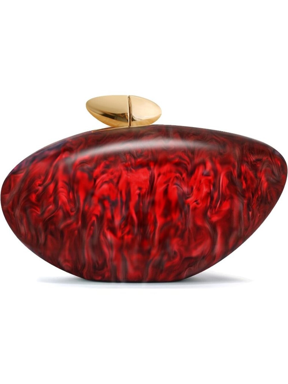 Women Marble-Red Stylish Acrylic Clutch with Chain Purse Formal Trendy Bag
